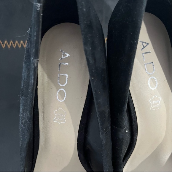 Aldo black suede high heel shoes size 8 - Picture 4 of 6